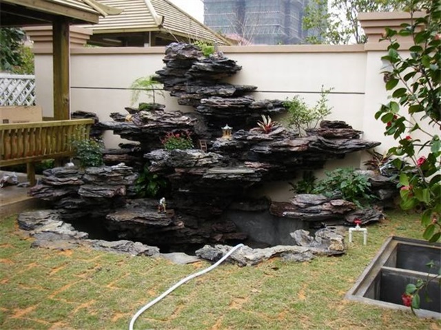 柳城庭院鱼池过滤池改造